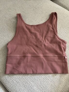 Lululemon Ribbed Mauve Crop Tank Top